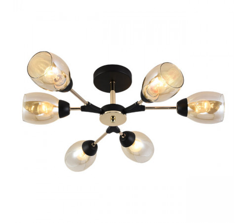 Люстра на штанге Seven Fires Inesh SF3368/6C-BK-FGD-AM Люстра на штанге Seven Fires Inesh SF3368/6C-BK-FGD-AM