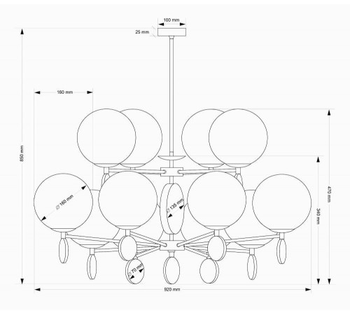 Подвесная люстра Kutek Dimaro DIM-ZW-8+4(Z)