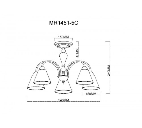 Люстра на штанге MyFar Anna MR1451-5C