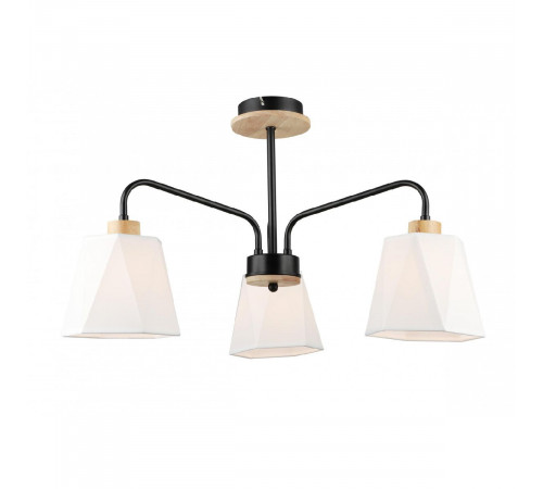 Люстра на штанге IMEX MD.5714-3-S-BK+WOOD