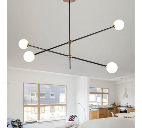 Люстра на штанге Delight Collection Bistro Globe 9389P/4 black/gold