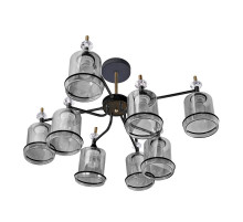 Люстра на штанге IMEX MD.4890-8-S COFFEE+FGD