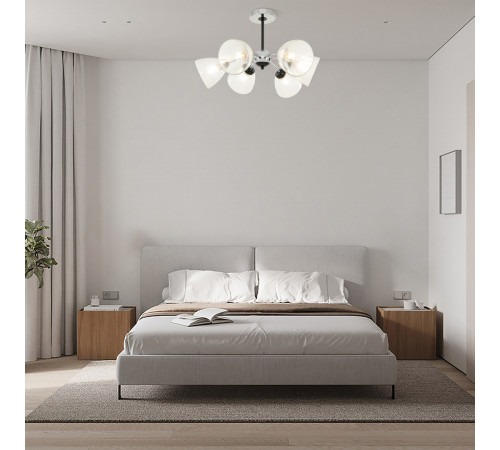 Люстра на штанге Arte Milano Napoli 329007/3+3 CR.BK Люстра на штанге Arte Milano Napoli 329007/3+3 CR.BK
