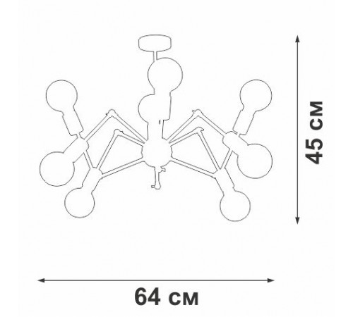 Потолочная люстра Vitaluce V4897-1/8PL Потолочная люстра Vitaluce V4897-1/8PL