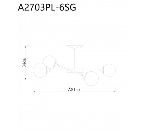 Люстра на штанге ARTE Lamp A2703PL-6SG Люстра на штанге ARTE Lamp A2703PL-6SG