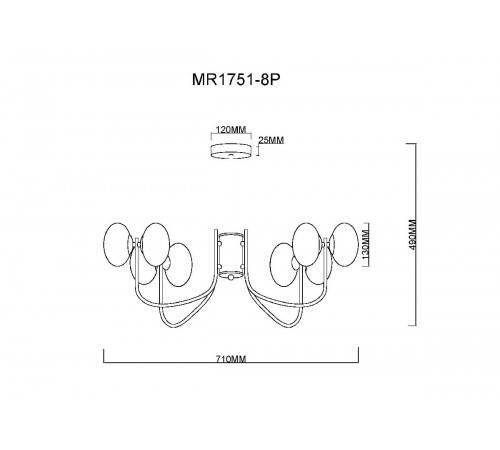 Люстра на штанге MyFar Scott MR1751-8P Люстра на штанге MyFar Scott MR1751-8P