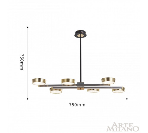 Люстра на штанге Arte Milano 271279/6L NI/GD Люстра на штанге Arte Milano 271279/6L NI/GD