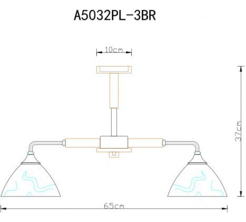 Люстра на штанге Arte Lamp Matthew A5032PL-3BR Люстра на штанге Arte Lamp Matthew A5032PL-3BR