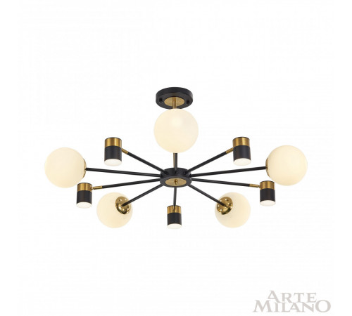 Люстра на штанге Arte Milano Ferrara 274802/10 BK/GD Люстра на штанге Arte Milano Ferrara 274802/10 BK/GD