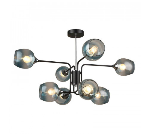 Люстра на штанге IMEX MD.3564-8-S BK+CH Люстра на штанге IMEX MD.3564-8-S BK+CH