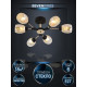 Люстра на штанге Seven Fires Inesh SF3368/6C-BK-FGD-AM