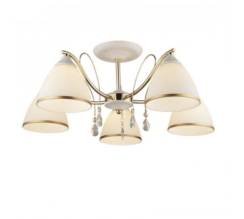 Люстра на штанге Seven Fires Dzintars WD3523/5C-WT-FGD-WT Люстра на штанге Seven Fires Dzintars WD3523/5C-WT-FGD-WT