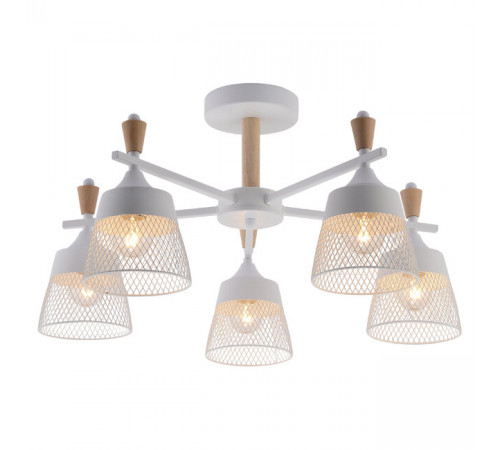 Люстра на штанге Seven Fires Olban SF3389/5C-WT-WD Люстра на штанге Seven Fires Olban SF3389/5C-WT-WD