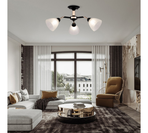 Люстра на штанге Arte Milano Napoli 324108/3 BK+FG Люстра на штанге Arte Milano Napoli 324108/3 BK+FG