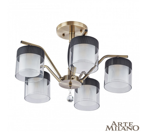 Люстра на штанге Arte Milano Napoli 332646/5 AB+BK Люстра на штанге Arte Milano Napoli 332646/5 AB+BK