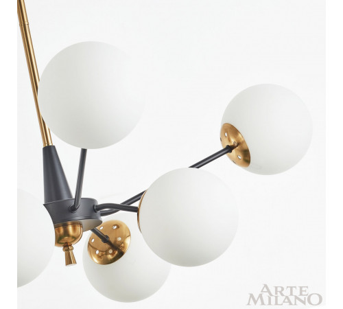 Люстра на штанге Arte Milano Neapolis 279808/8 BK/GD Люстра на штанге Arte Milano Neapolis 279808/8 BK/GD