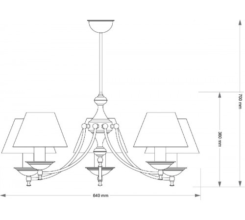 Люстра на штанге Kutek San Marino Lampshade SAN-ZW-5(Z/A)CR Люстра на штанге Kutek San Marino Lampshade SAN-ZW-5(Z/A)CR