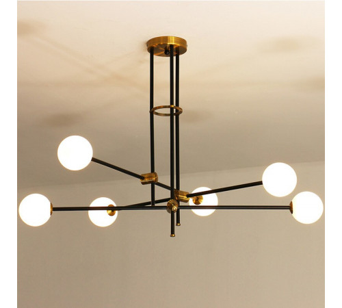 Люстра на штанге Delight Collection Bistro Globe 9389P/6 black/gold Люстра на штанге Delight Collection Bistro Globe 9389P/6 black/gold