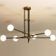 Люстра на штанге Delight Collection Bistro Globe 9389P/6 black/gold