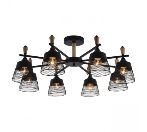 Люстра на штанге Seven Fires Olban SF3389/8C-BK-WD Люстра на штанге Seven Fires Olban SF3389/8C-BK-WD