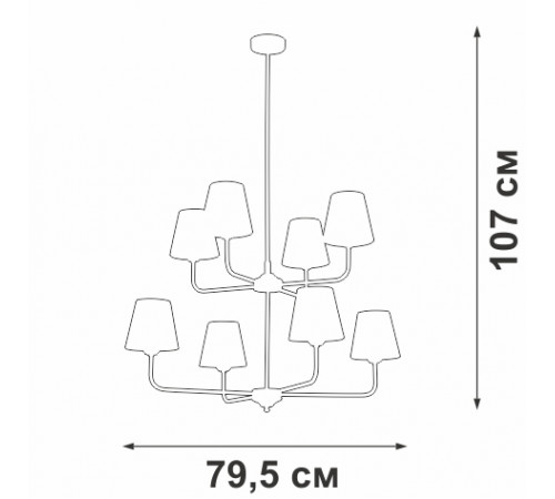 Люстра на штанге Vitaluce V3923-8/8PL Люстра на штанге Vitaluce V3923-8/8PL