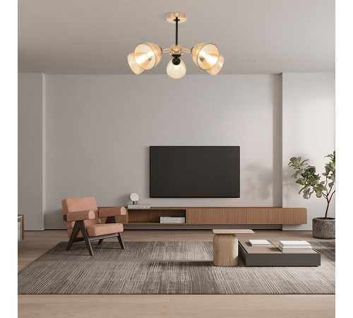 Люстра на штанге Arte Milano Napoli 329007/5 GD.BK Люстра на штанге Arte Milano Napoli 329007/5 GD.BK