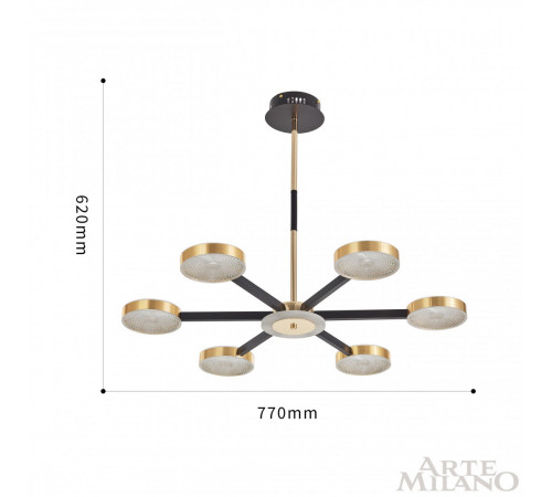 Люстра на штанге Arte Milano 272079/6 BK/GD Люстра на штанге Arte Milano 272079/6 BK/GD