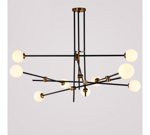 Люстра на штанге Delight Collection Bistro Globe 9389P/9 black/gold