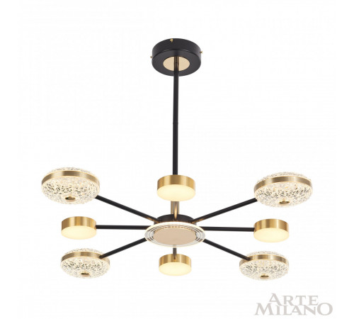 Люстра на штанге Arte Milano 272069/8 BK/GD Люстра на штанге Arte Milano 272069/8 BK/GD