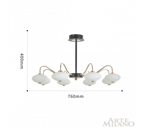 Люстра на штанге Arte Milano 273908/8 BK/GD Люстра на штанге Arte Milano 273908/8 BK/GD