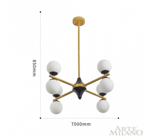 Люстра на штанге Arte Milano 271580/8 BK/GD Люстра на штанге Arte Milano 271580/8 BK/GD