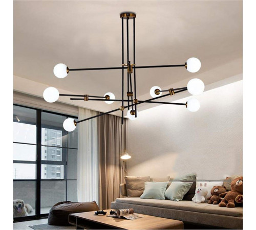 Люстра на штанге Delight Collection Bistro Globe 9389P/9 black/gold