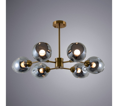 Люстра на штанге Arte Lamp Yuka Smoky A7759PL-6PB Люстра на штанге Arte Lamp Yuka Smoky A7759PL-6PB