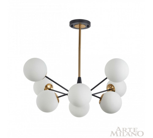 Люстра на штанге Arte Milano Neapolis 279808/8 BK/GD Люстра на штанге Arte Milano Neapolis 279808/8 BK/GD