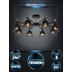 Люстра на штанге Seven Fires Olban SF3389/8C-BK-WD