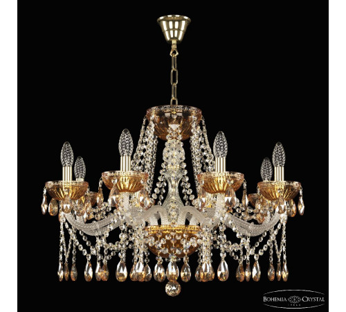 Подвесная люстра Bohemia Ivele Crystal 5413/8/240 G Amber/M-1G K721 Подвесная люстра Bohemia Ivele Crystal 5413/8/240 G Amber/M-1G K721