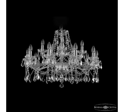 Подвесная люстра Bohemia Ivele Crystal 1413/10+5/300 Ni Leafs Подвесная люстра Bohemia Ivele Crystal 1413/10+5/300 Ni Leafs