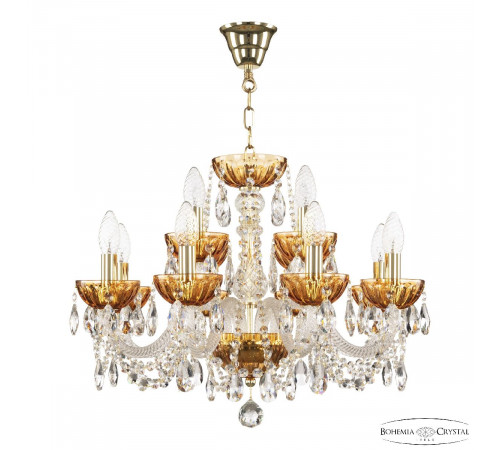 Подвесная люстра Bohemia Ivele Crystal 5402/8+4/195 G Amber/M-1H Подвесная люстра Bohemia Ivele Crystal 5402/8+4/195 G Amber/M-1H