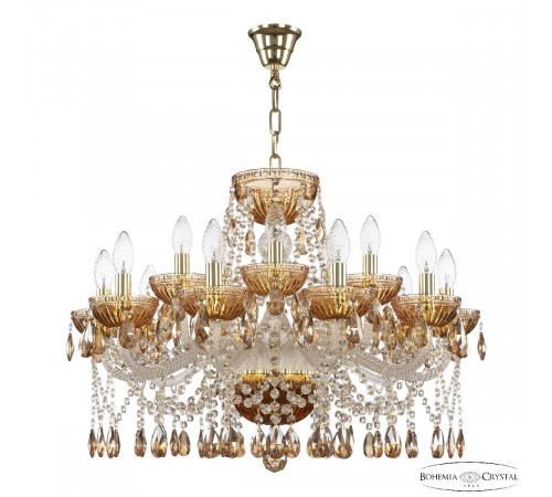Подвесная люстра Bohemia Ivele Crystal 5413/10+5/240 G Amber/M-1G K721