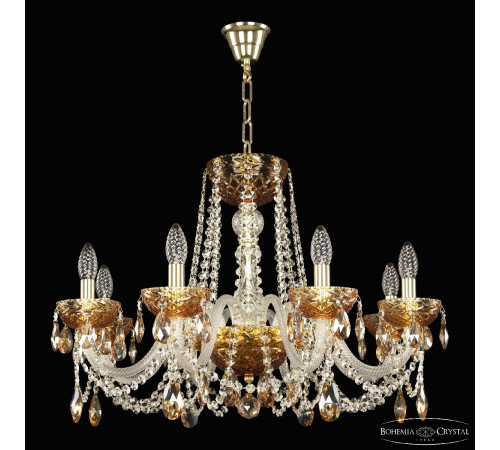 Подвесная люстра Bohemia Ivele Crystal 5402/8/240 G Amber/M-1F K721 Подвесная люстра Bohemia Ivele Crystal 5402/8/240 G Amber/M-1F K721