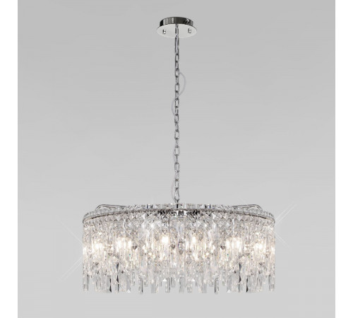 Подвесная люстра Eurosvet Blitz 60159 хром/ прозрачный хрусталь Strotskis a065322