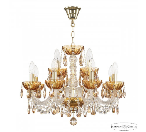 Подвесная люстра Bohemia Ivele Crystal 5402/8+4/195 G Amber/M-1H K721 Подвесная люстра Bohemia Ivele Crystal 5402/8+4/195 G Amber/M-1H K721