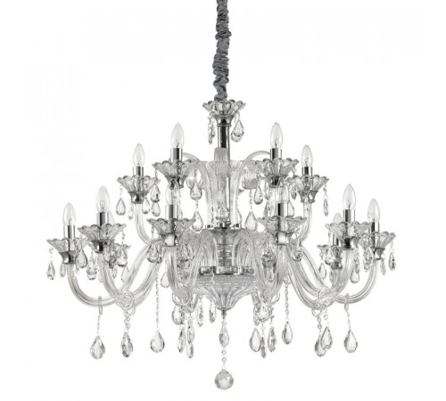 Подвесная люстра Ideal Lux Colossal SP15 Trasparente 114170 Подвесная люстра Ideal Lux Colossal SP15 Trasparente 114170