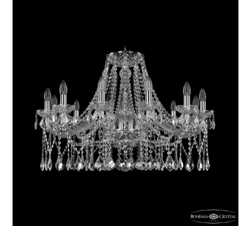 Подвесная люстра Bohemia Ivele Crystal 1413/12/300 Ni Leafs Подвесная люстра Bohemia Ivele Crystal 1413/12/300 Ni Leafs