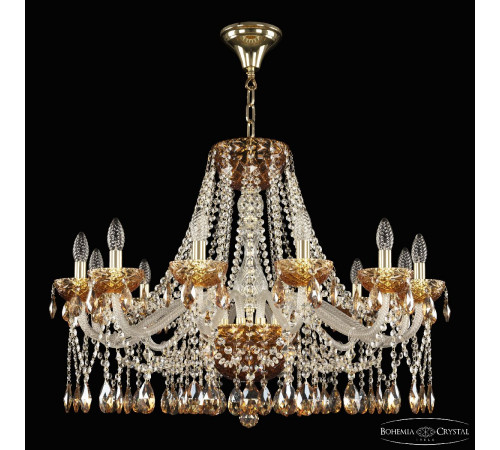 Подвесная люстра Bohemia Ivele Crystal 5413/12/300 G Amber/M-1F K721 Подвесная люстра Bohemia Ivele Crystal 5413/12/300 G Amber/M-1F K721