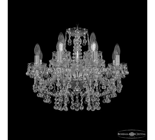 Подвесная люстра Bohemia Ivele Crystal 1409/8+4/195 Ni Подвесная люстра Bohemia Ivele Crystal 1409/8+4/195 Ni
