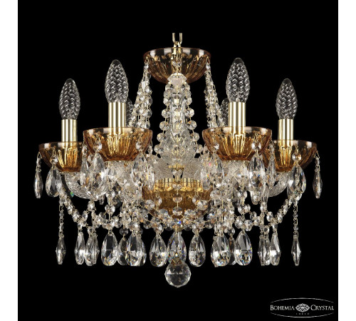 Подвесная люстра Bohemia Ivele Crystal 5413/6/141 G Amber/M-1H Подвесная люстра Bohemia Ivele Crystal 5413/6/141 G Amber/M-1H