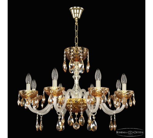 Подвесная люстра Bohemia Ivele Crystal 5417/8/240 G Amber/M-1F K721 Подвесная люстра Bohemia Ivele Crystal 5417/8/240 G Amber/M-1F K721