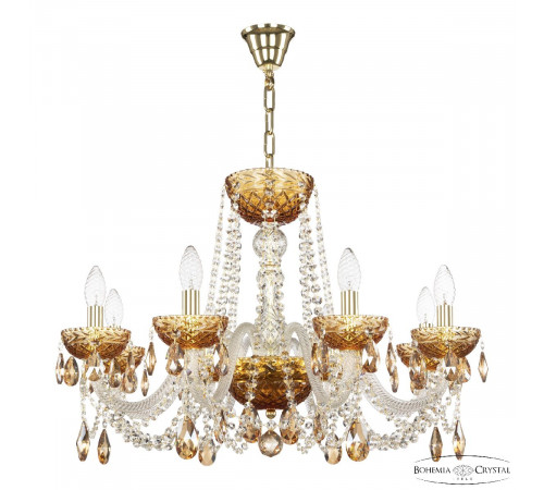 Подвесная люстра Bohemia Ivele Crystal 5402/8/240 G Amber/M-1F K721 Подвесная люстра Bohemia Ivele Crystal 5402/8/240 G Amber/M-1F K721