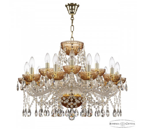 Подвесная люстра Bohemia Ivele Crystal 5413/10+5/240 G Amber/M-1G Подвесная люстра Bohemia Ivele Crystal 5413/10+5/240 G Amber/M-1G